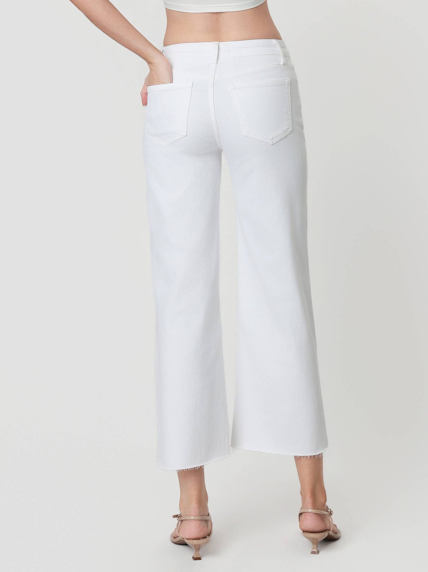 Coastal Chic Optic White Wide Leg Crop Jeans