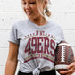 Graphic tee with in my 49ers era tee-inspired text, styled for game day with denim or joggers.